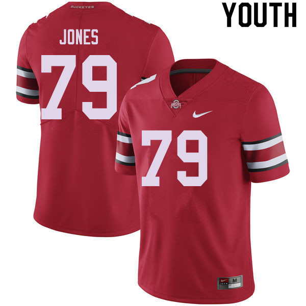 Ohio State Buckeyes Dawand Jones Youth #79 Red Authentic Stitched College Football Jersey